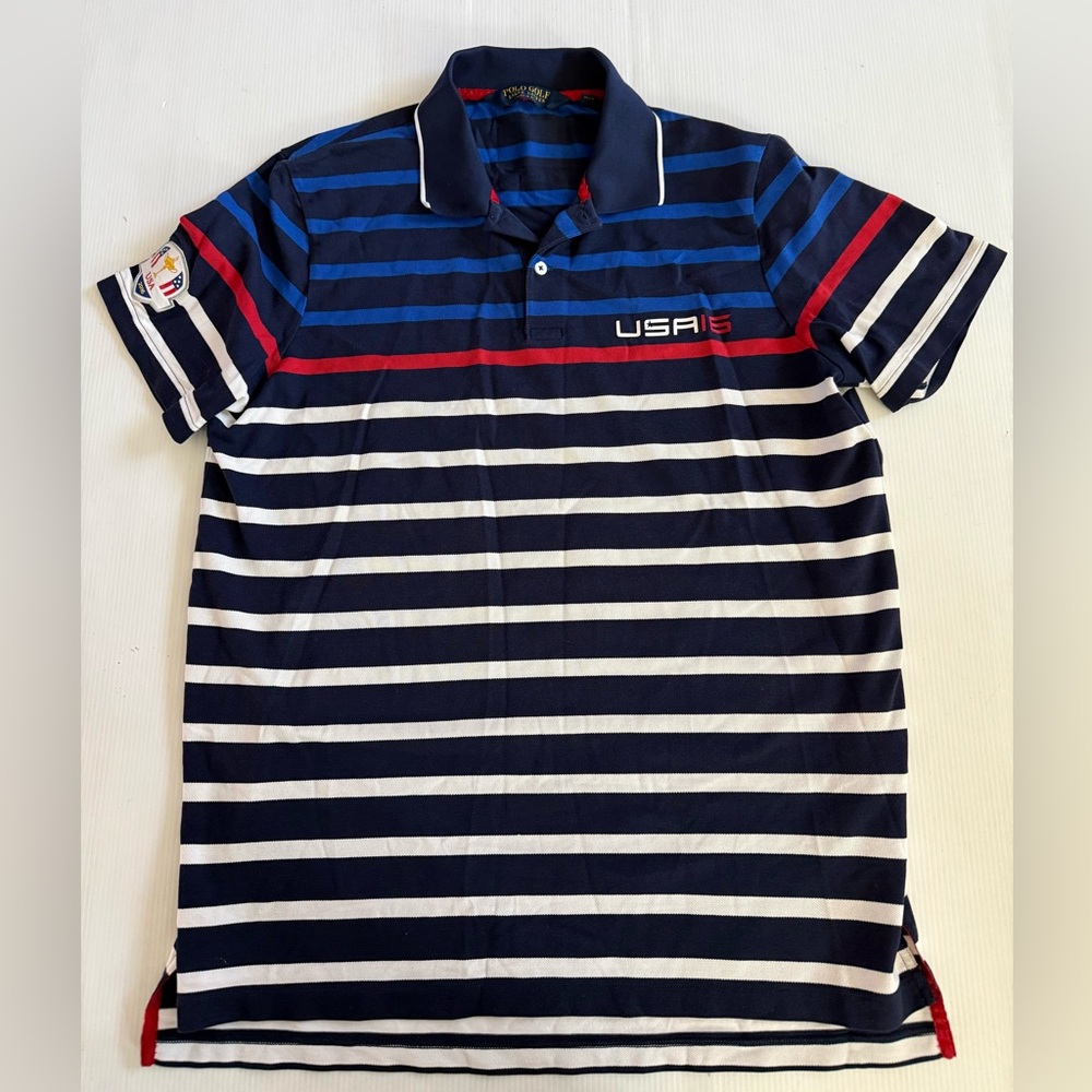 Ralph Lauren Polo Golf Shirt Men’s Medium  Performance USA Cup 2016 USA16